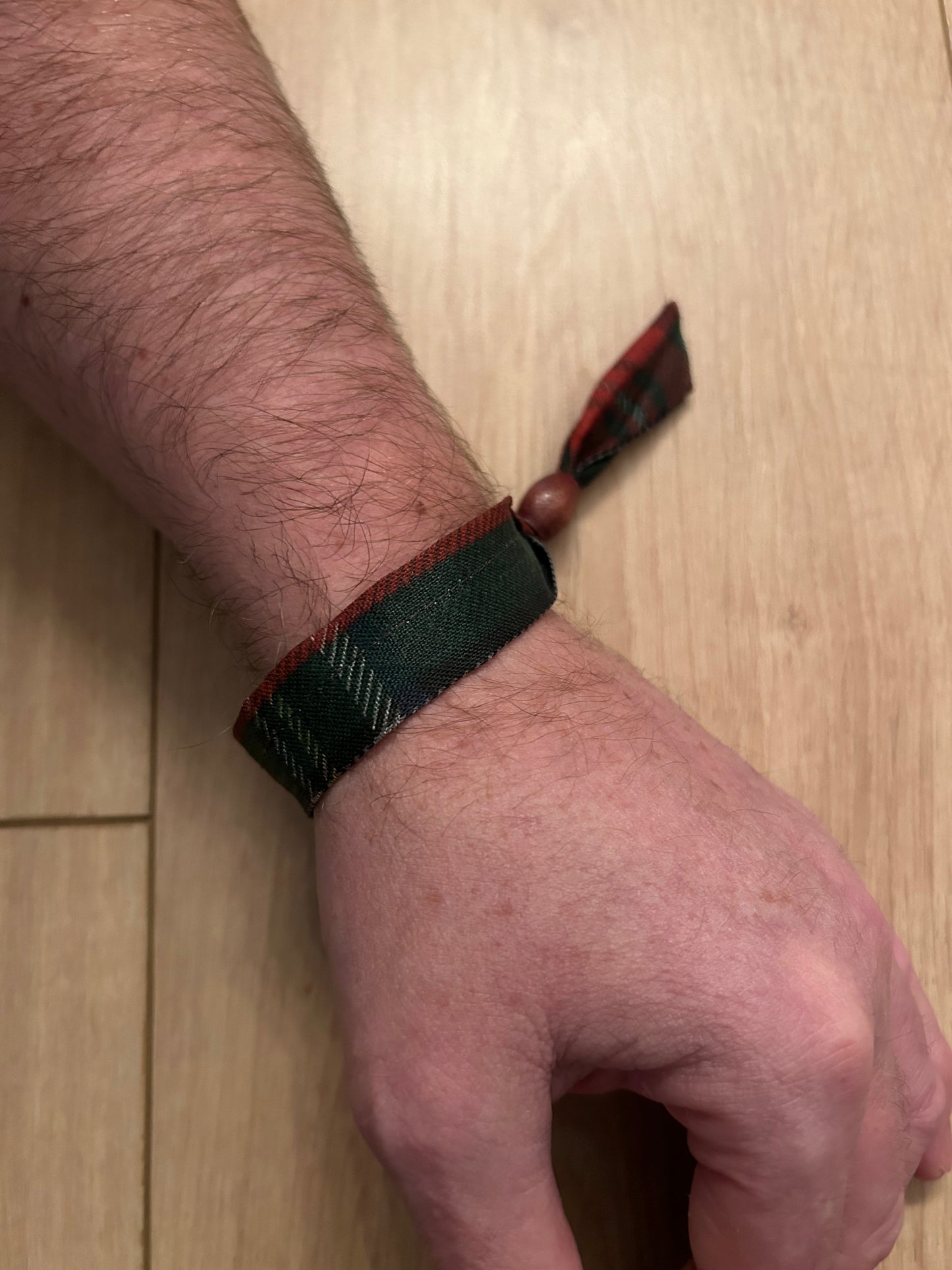 Handfasting 100% Linen Wrap Bracelet (Black Stewart)