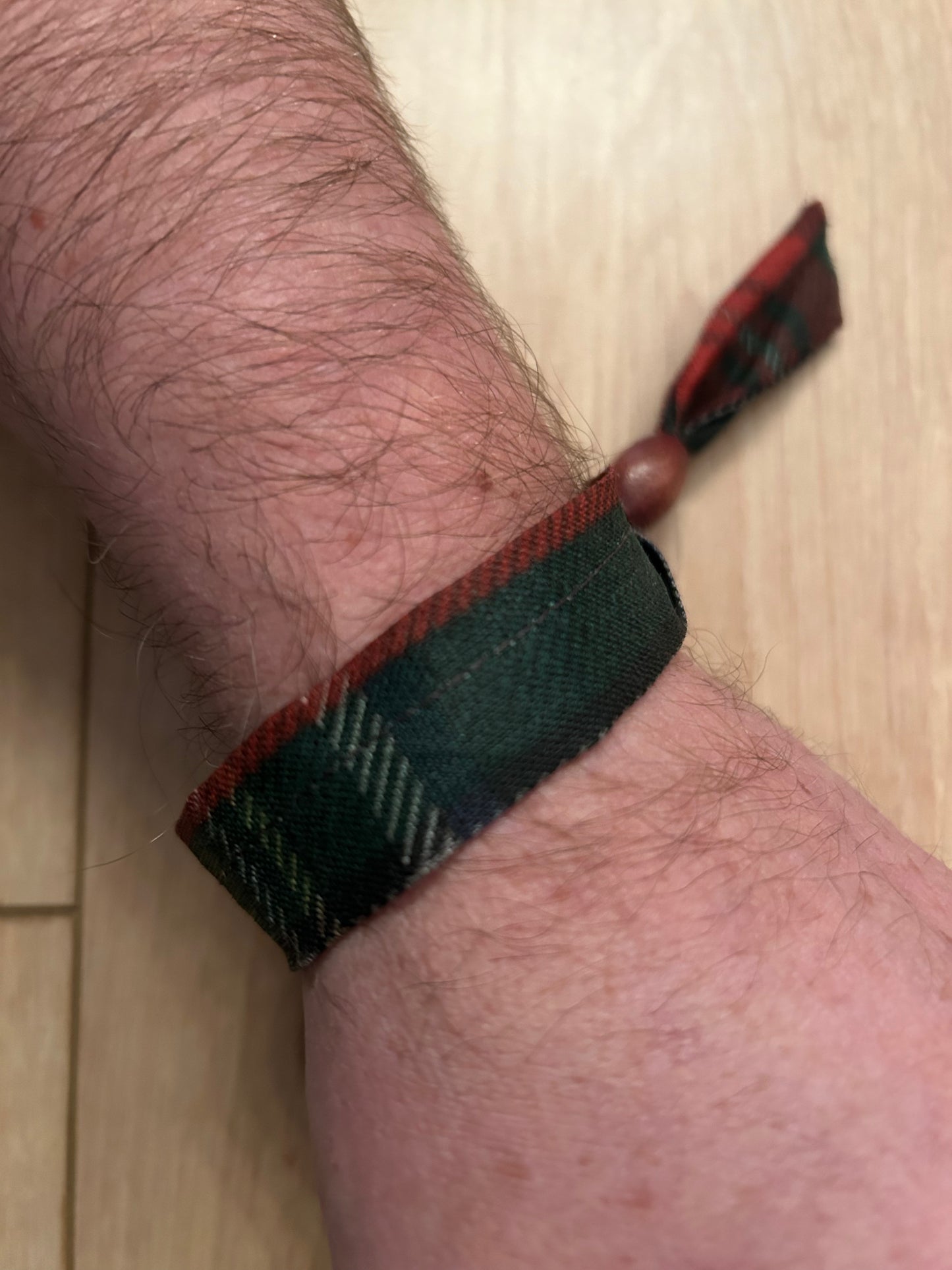Handfasting 100% Linen Wrap Bracelet (Black Stewart)