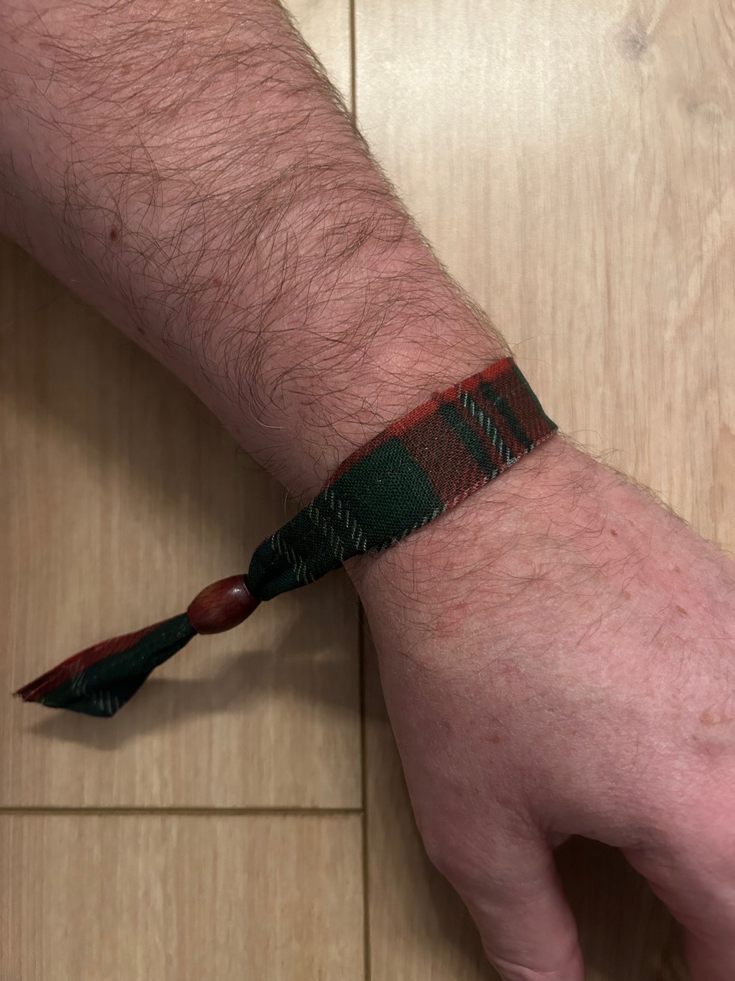 Handfasting 100% Linen Wrap Bracelet (Black Stewart)