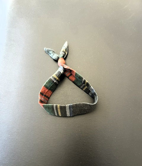 Handfasting 100% Linen Wrap Bracelet (Black Stewart)