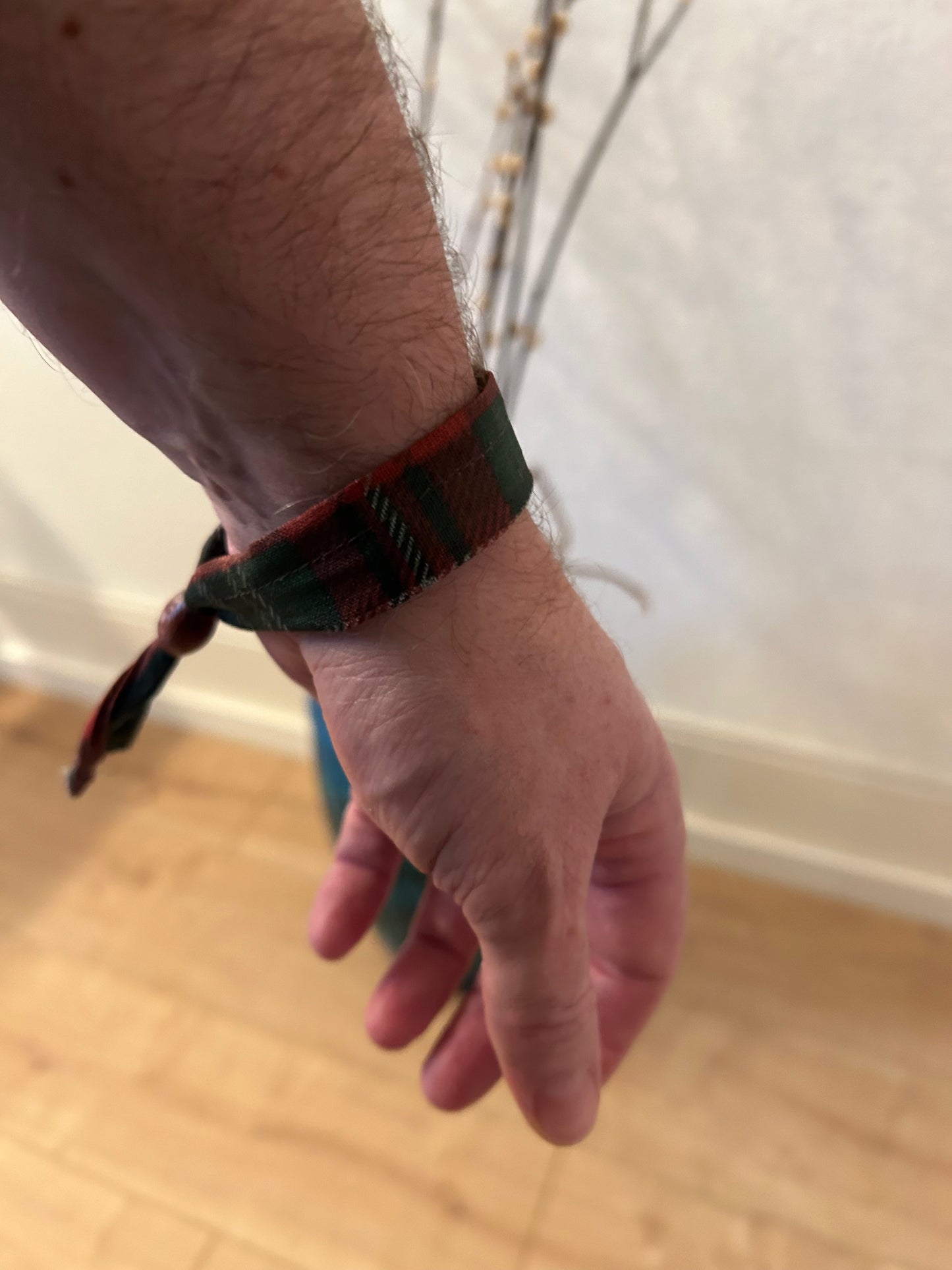 Handfasting 100% Linen Wrap Bracelet (Black Stewart)