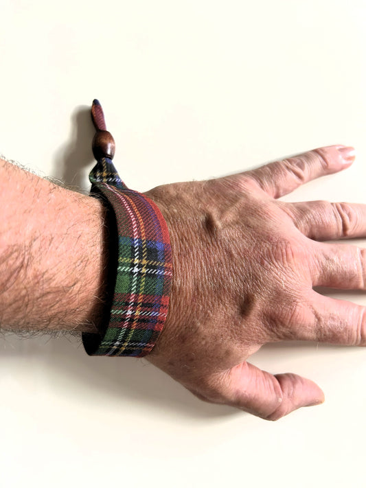 Handfasting 100% Linen Wrap Bracelet (Royal Stewart)